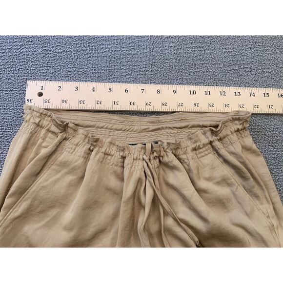 Lauren Ralph Lauren Women's 4P Tan Petite Wide Leg Drawstring Pants - Picture 4 of 10